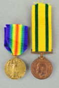 A GEO V TERRITORIAL FORCE WAR MEDAL, named to 365986 Gnr D. Robertson RA, together with a Victory