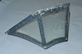 AN EXAMPLE OF A WWII ERA FAIREY BARRACUDA WINDSCREEN, grey painted aluminium frame/fittings,