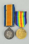 A PAIR OF WWI MEDALS, British War medal named to 152848 Gnr W. Lowe. RA and Victory medal to