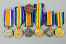 THREE WWI BRITISH WAR & VICTORY MEDAL PAIRS, named to 59712 Cpl S. Parton, R.W. Fusiliers, 51510 Pte