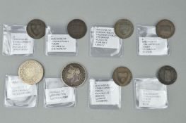 A COLLECTION OF COINS AND TOKENS, to include Charles II Crown, rubbed date 16?? Vicesimo rim, George