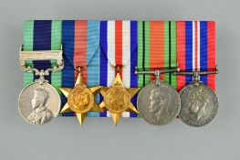 A COURT MOUNTED INDIA NORTH WEST FRONTIER AND WWII MOUNTED GROUP, Indian General Service medal, (N.