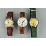 A SELECTION OF WWII/POST WWII ERA MILITARY STYLE WRISTWATCHES, to include Ancre 17 Rubis, watch,