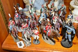 A COLLECTION OF DELPRADO FIGURES OF CAVALRY, together with another solider figure, a Batman