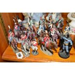 A COLLECTION OF DELPRADO FIGURES OF CAVALRY, together with another solider figure, a Batman