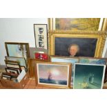 A QUANTITY OF PICTURES AND PRINTS, to include an oil on canvas by Digby Page 'Autumn Sunset', a