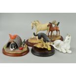 TWO BORDER FINE ARTS SCULPTURES 'Careful Now' A8917 and 'Arab Mare and Foal' A0186, a USSR horse and