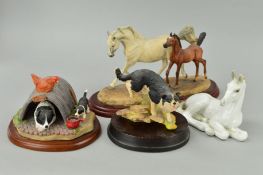 TWO BORDER FINE ARTS SCULPTURES 'Careful Now' A8917 and 'Arab Mare and Foal' A0186, a USSR horse and