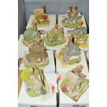 NINE BOXED LILLIPUT LANE SCULPTURES FROM BLAISE HAMLET COLLECTION, 'Double Cottage' (no deeds), '