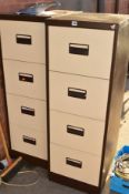 FOUR MODERN FOUR DRAWER FILING CABINETS (four keys)