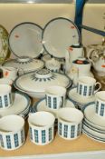 ROYAL DOULTON 'MOONSTONE', a six place tea and dinner service plus spares to include serving dishes,