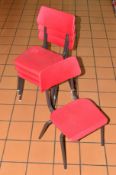 A SET OF FOUR SECOND HALF 20TH CENTURY PEL FORME SERIES CHILDRENS STACKING CHAIRS, red plastic seats