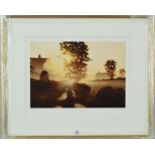 JOHN WATERHOUSE (BRITISH 1967) 'MEADOW LANE', a limited edition print 266/495 of a mist shrouded