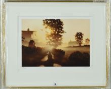 JOHN WATERHOUSE (BRITISH 1967) 'MEADOW LANE', a limited edition print 266/495 of a mist shrouded