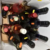 A COLLECTION OF WHISKY, BRANDY, SHERRY AND LIQUEURS to include 1 x one litre bottle of Teachers