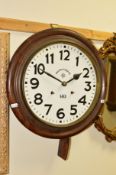 A VICTORIAN MAHOGANY CIRCULAR WALL CLOCK