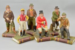 A SET OF SIX AYNSLEY SPORTING CHARACTERS, 'The Foxhunter', 'The Poacher', 'The Gamekeeper', 'The