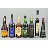 A SMALL QUANTITY OF PORTS AND LIQUEURS, to include Porto St.Clair, Harveys Bristol Cream and