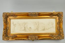 A MODERN BAS RELIEF PLAQUE DEPICTING THE ABDUCTION OF PERSEPHONE, inset verso with a replica