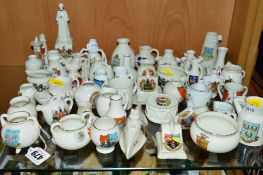 A QUANTITY OF CRESTED WARES etc, to include W.H.Goss (over 40 pieces)