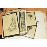 A PORTFOLIO OF WATERCOLOUR PAINTINGS AND ETCHINGS by J M J Fisher, subjects to include Liverpool