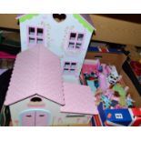 EARLY LEARNING 'ROSEBUD COTTAGE' AND 'ROSEBUD FARM' DOLL'S HOUSES, together with accessories and