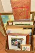 A QUANTITY OF PICTURES AND PRINTS etc, to include two Beryl Cook open edition prints 'The Lingerie