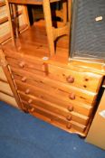 A PINE CHEST of two and four long drawers, approximate size width 76cm x depth 49cm x height 92cm
