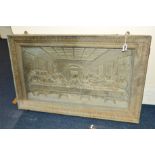 A BRONZED CAST IRON PLAQUE OF THE LAST SUPPER, width 77cm x height 48.5cm