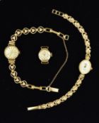 TWO WATCHES AND A WATCH HEAD, to include a 9ct gold lady's Sovereign wristwatch, hallmarked