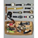 A SELECTION OF WATCHES, consisting of gentleman's and lady's wristwatches with a mixture of