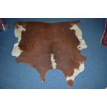 TAXIDERMY, a cow hide, approximately 208cm x 195cm