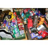 THREE BOXES OF NOVELTY BISCUIT AND SWEET TINS IN THE FORM OF CARS OR BUSES