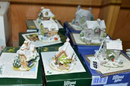 SEVEN BOXED LILLIPUT LANE SCULPTURES FROM LAKELAND CHRISTMAS COLLECTION AND SNOW PLACE LIKE HOME