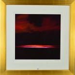 DEBRA STROUD (BRITISH CONTEMPORARY) 'PACIFIC', a limited edition print of a brooding red sky 231/