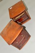 TWO LATE 19TH CENTURY SMALL CHEST OF TWO DRAWERS, with metal handles, possibly from a dressing table