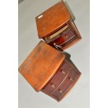 TWO LATE 19TH CENTURY SMALL CHEST OF TWO DRAWERS, with metal handles, possibly from a dressing table