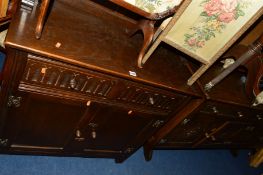 AN OAK DUTCH DRESSER with two drawers