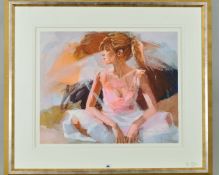 CHRISTINE COMYN (BELGIAN-CONTEMPORARY), 'On The Threshold', a limited edition print, 64/195, of a