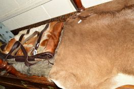 TAXIDERMY, a goat hide, wolf hide and a highland cow hide handbag (3)