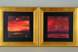 DEBRA STROUD (BRITISH CONTEMPORARY) 'OPUS I AND II' a pair of limited edition prints on canvas 33/