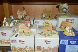 TEN BOXED LILLIPUT LANE SCULPTURES, to include five Collectors Club Free Gift 'Pussy Willow' 92/