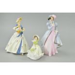 THREE ROYAL WORCESTER FIGURES, 'Masquerade', 'Summer's Day' and 'March Winds' (3)