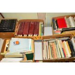 FIVE BOXES OF BOOKS relating to book binding, typography etc