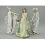 THREE LLADRO FIGURINES, 'Socialite of the 20's' No 5283, 'Grand Dame' No 1568 (hand, a finger,