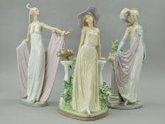 THREE LLADRO FIGURINES, 'Socialite of the 20's' No 5283, 'Grand Dame' No 1568 (hand, a finger,