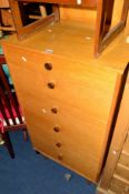 A TALL TEAK AVALON CHEST of six graduating drawers, approximate size width 61.5cm x depth 43.5cm x