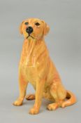 A BESWICK FIRESIDE MODEL OF A LABRADOR, No 2314, golden brown, approximate height 33cm