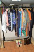 VARIOUS FRENCH VINTAGE CLOTHING, HANDBAGS ETC, to include skirts, dresses, coats, etc