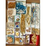 A SELECTION OF COSTUME JEWELLERY, to include necklaces, bracelets, many set with pastes, imitation